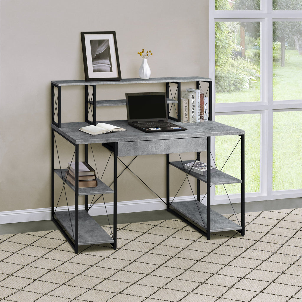 Grey and Black Writing Desk