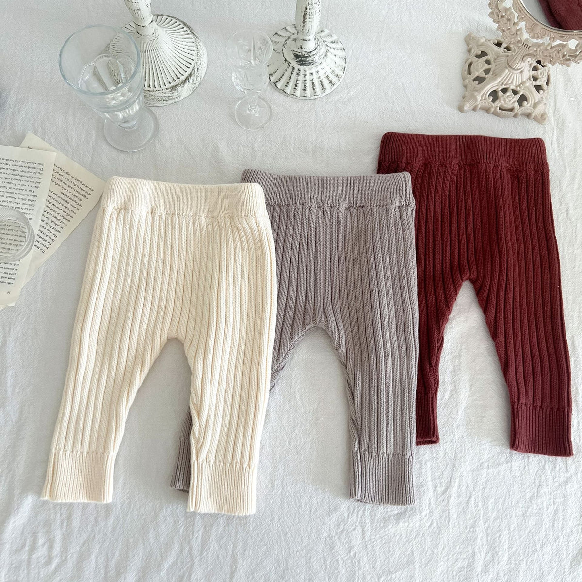 Children's Clothing Baby Knitted Cotton Wool Elastic Leggings