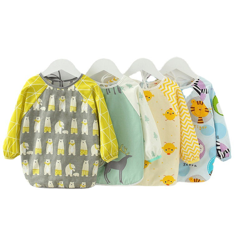 Baby Dinner Coverall Bib Spring And Autumn Long Sleeve Apron