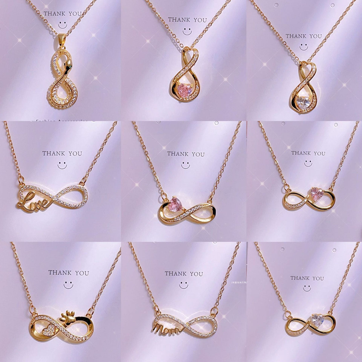 Titanium Steel Clavicle Chain Cross-border Explosions Lucky 8-character Pendant Necklace Women's Light Luxury Ins Wind Hundred Tower Manufacturers Wholesale Jewelry