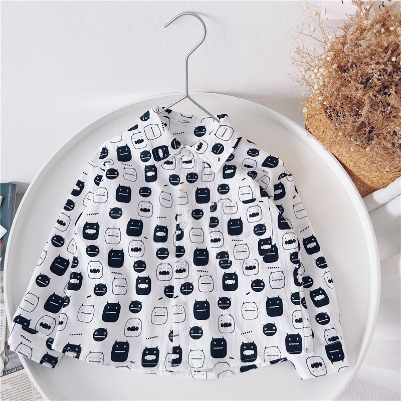 Boys Shirts Childrens Longsleeved Shirts Handsome Boys Cardigan Jackets