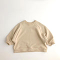 Children's Solid Color Loose Round Neck Sweater