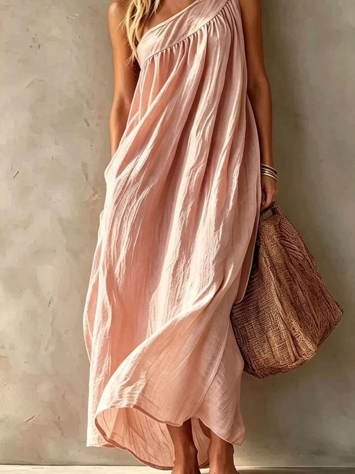 Full Size One-Shoulder Maxi Dress Plus Size