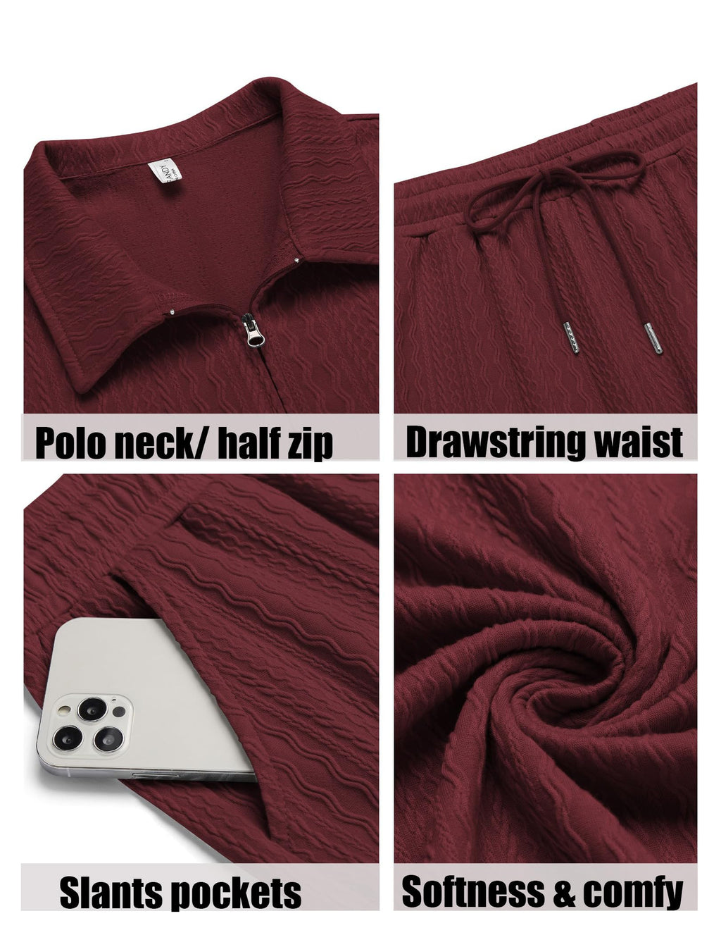 COOFANDY Men's 2 Pieces Outfits Casual Quarter Zip Polo Shirt and Shorts Set Athletic Jogging Summer Tracksuit