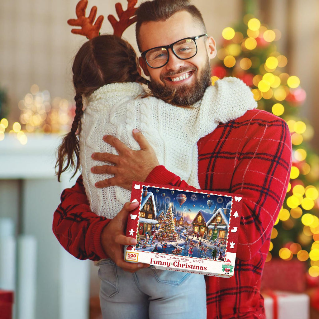 Qifeyla 500-Piece Funny Christmas Jigsaw Puzzle
