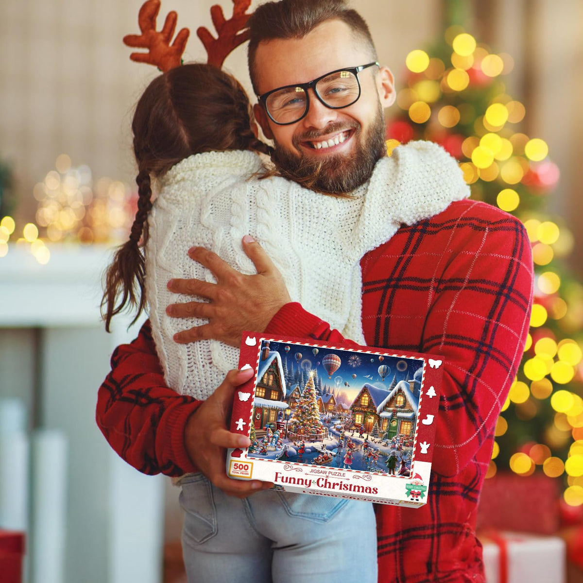 Qifeyla 500-Piece Funny Christmas Jigsaw Puzzle