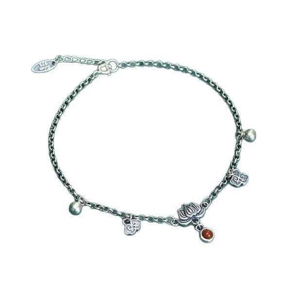 Traditional Chinese-style Retro Lotus-step Auspicious Cloud Anklet