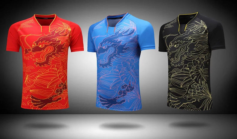 Men's And Women's Same Quick-drying Sports Jersey Dragon Print Dress Competition Team Uniform