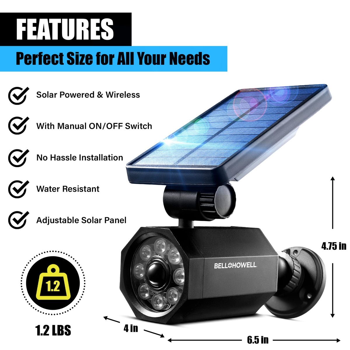 Bell+Howell Bionic Spotlight Solar Motion Lights, 2-Pack