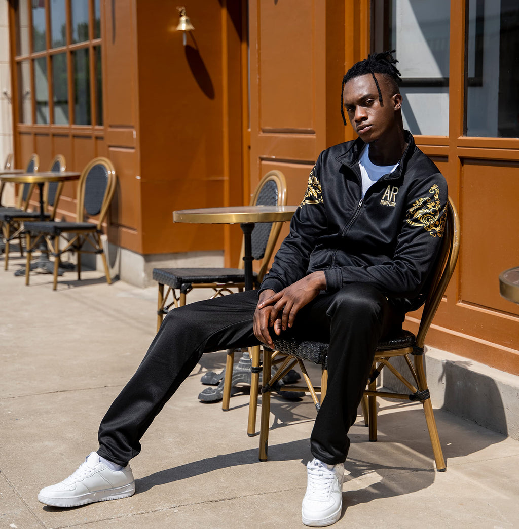 MANTORS Men's Hooded Athletic Tracksuit Full Zip Casual Jogging Gym Sweat Suits
