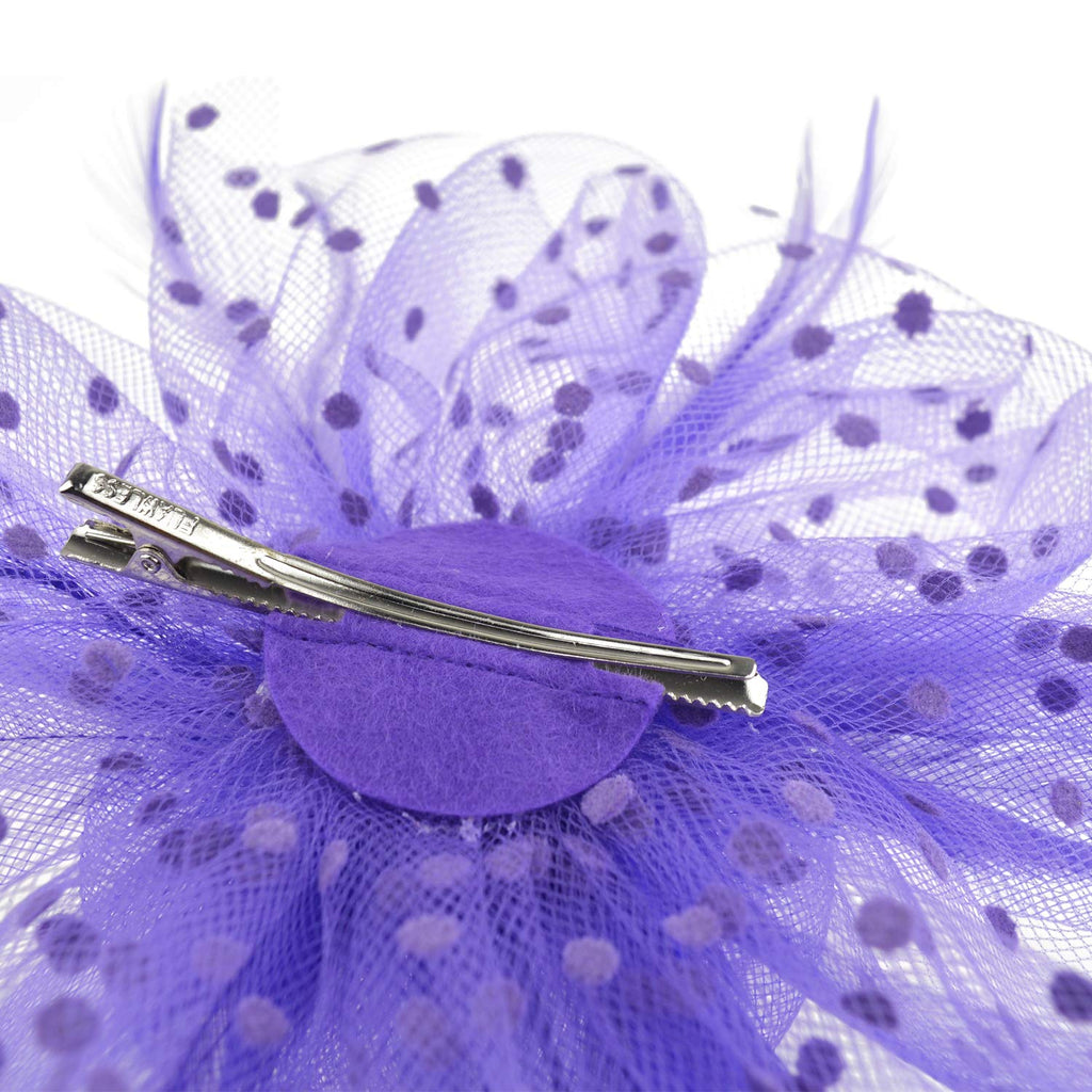 DRESHOW Fascinators Hat Flower Mesh Ribbons Feathers on a Headband and a Clip Tea Party Headwear for Girls and Women