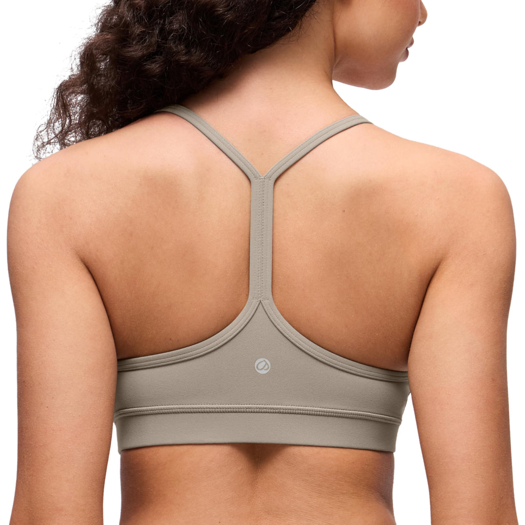 CRZ YOGA Butterluxe Y Back Sports Bras for Women - Padded Racerback Low Impact Spaghetti Thin Strap Workout Yoga Top
