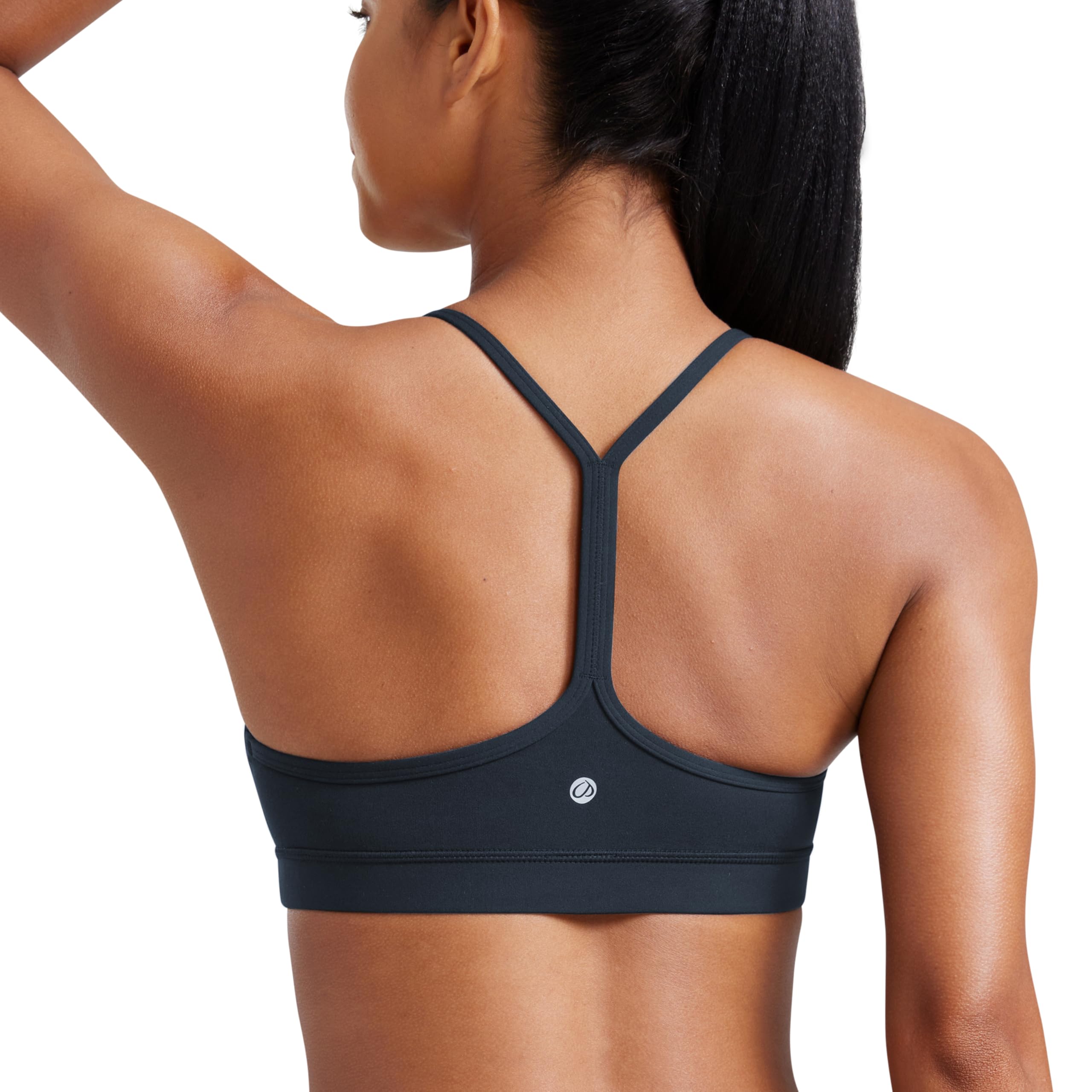 CRZ YOGA Butterluxe Y Back Sports Bras for Women - Padded Racerback Low Impact Spaghetti Thin Strap Workout Yoga Top