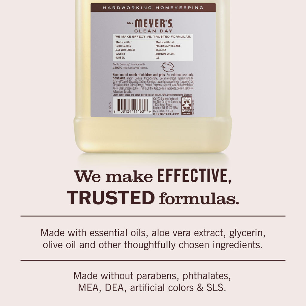 MRS. MEYER'S CLEAN DAY Hand Soap Refill, Rain Water Scent, 33 Fl Oz Bottle