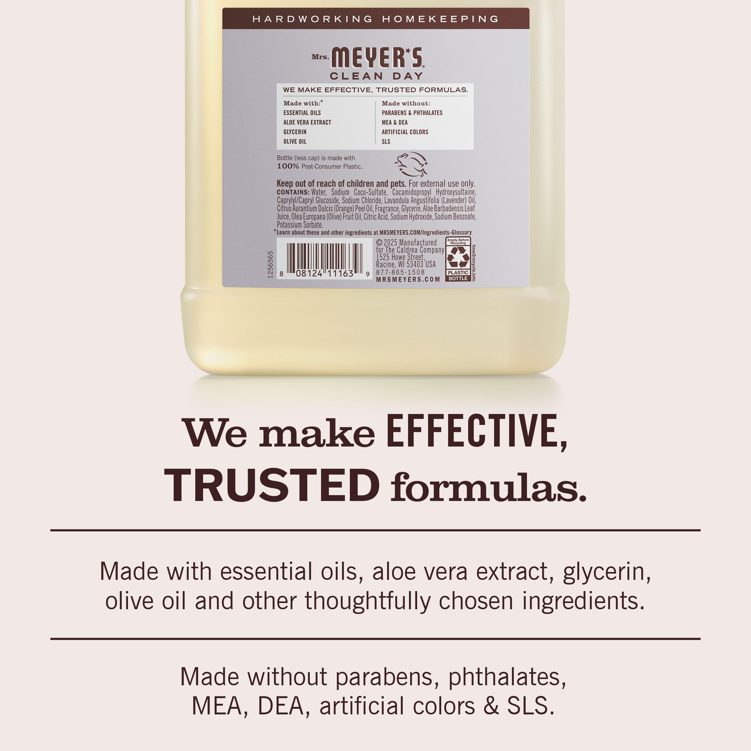 MRS. MEYER'S CLEAN DAY Hand Soap Refill, Rain Water Scent, 33 Fl Oz Bottle