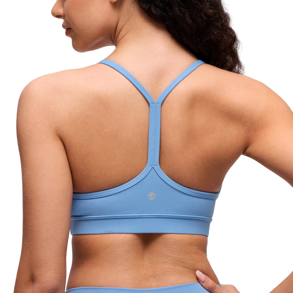 CRZ YOGA Butterluxe Y Back Sports Bras for Women - Padded Racerback Low Impact Spaghetti Thin Strap Workout Yoga Top
