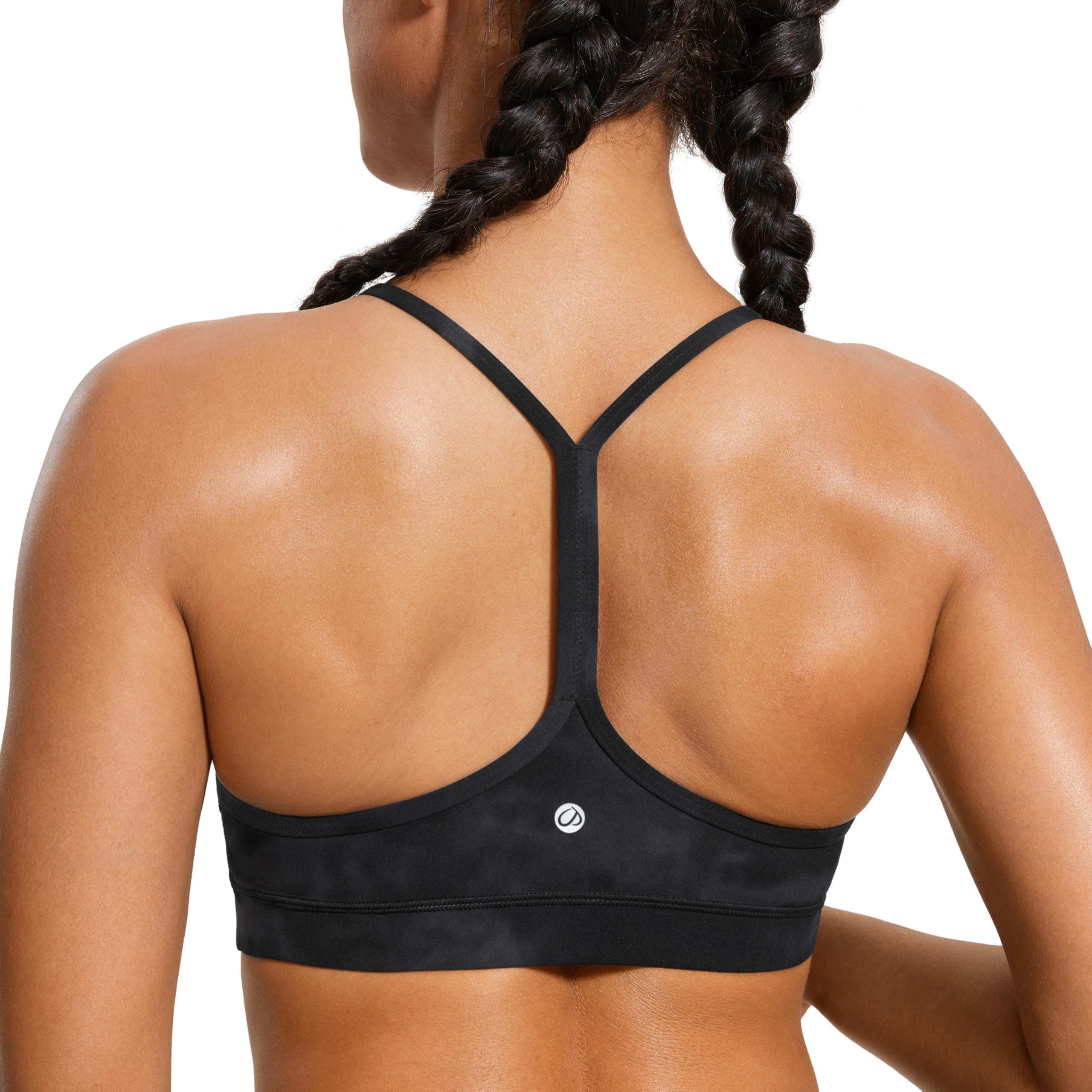 CRZ YOGA Butterluxe Y Back Sports Bras for Women - Padded Racerback Low Impact Spaghetti Thin Strap Workout Yoga Top