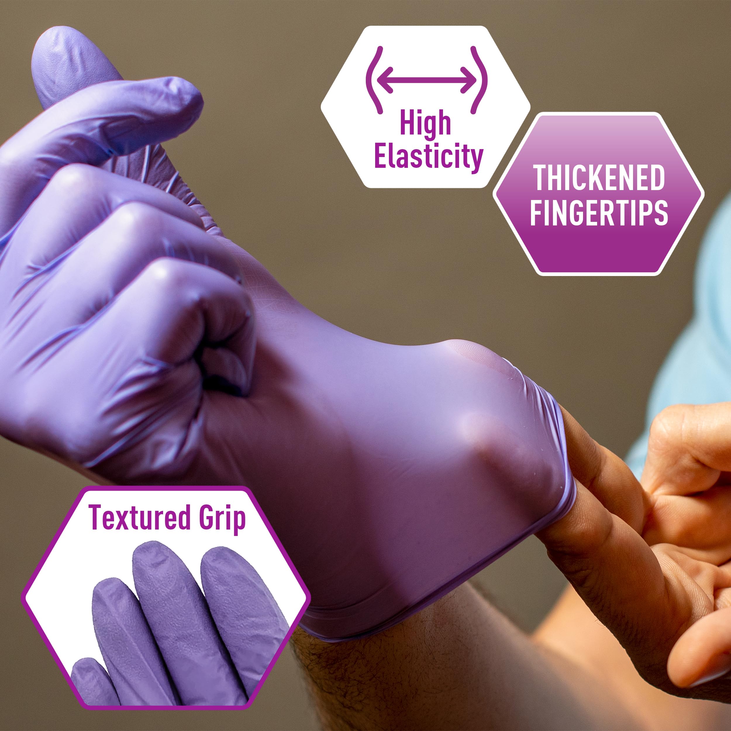 MedPride Powder-Free Nitrile Exam Gloves, Iris Blue, Medium, Box/100