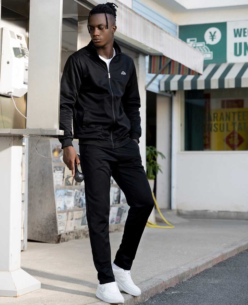 MANTORS Men's Hooded Athletic Tracksuit Full Zip Casual Jogging Gym Sweat Suits
