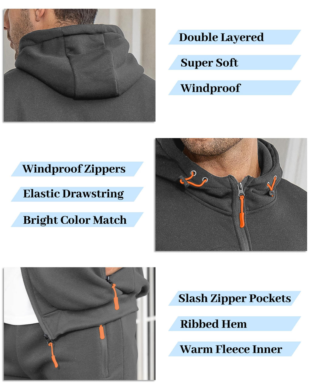 Hakjay Sweatsuits for Men 2 Piece Hoodie Men's Jogging Tracksuit Set Casual Athletic Long Sleeve Outfit Pullover Suit Set