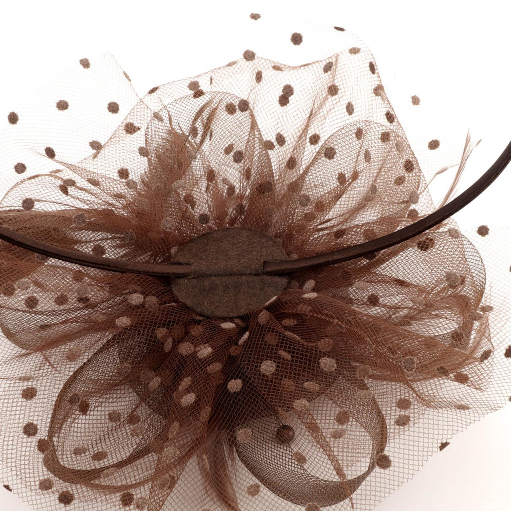 DRESHOW Fascinators Hat Flower Mesh Ribbons Feathers on a Headband and a Clip Tea Party Headwear for Girls and Women