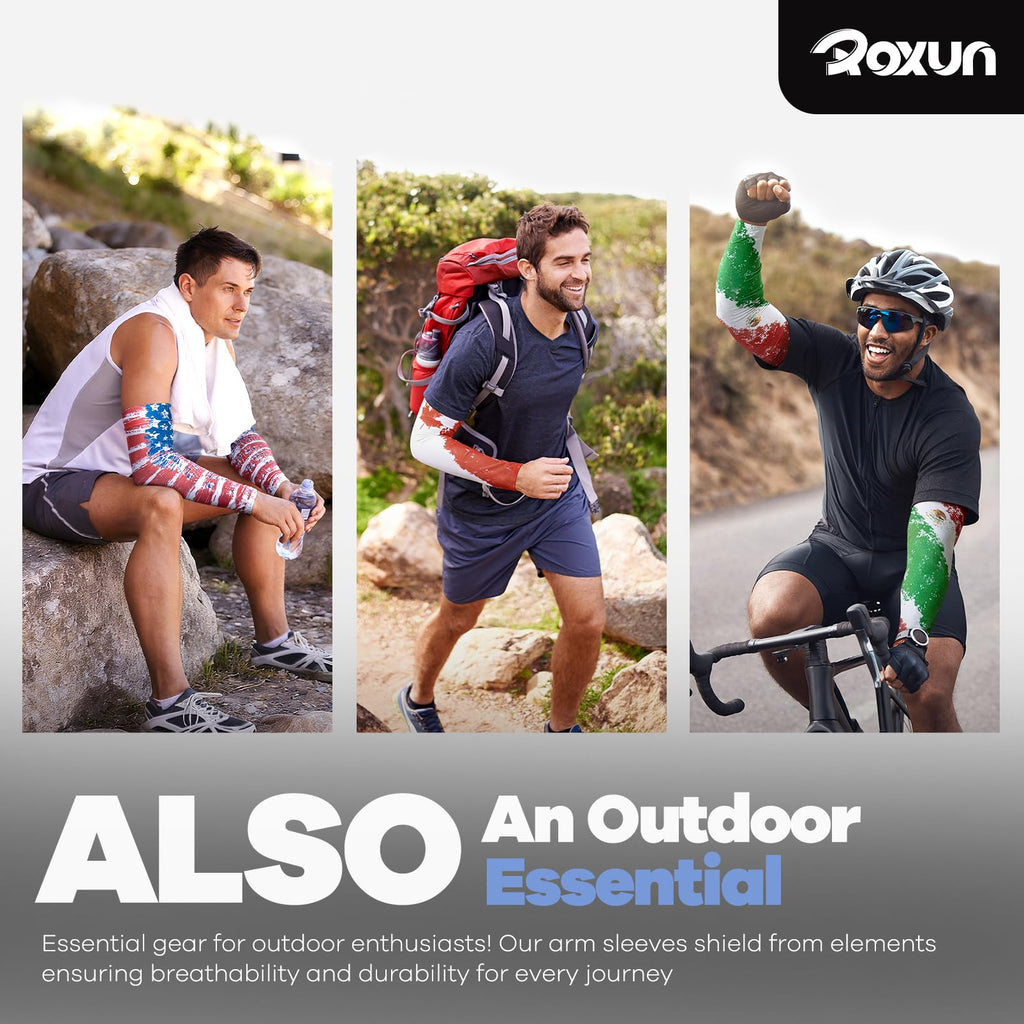 ROXUN Arm Sleeves, Cooling UV Sun Protection Sports Compression for Men/Women