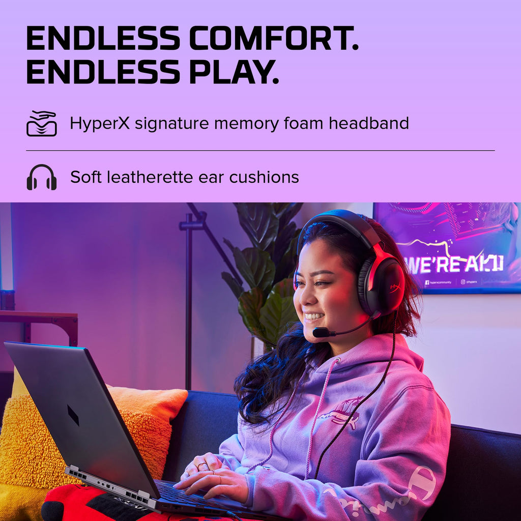 HyperX Cloud III Wireless – Gaming Headset for PC, PS5, PS4, up to 120-hour Battery, 2.4GHz Wireless, DTS Spatial Audio, 53mm Angled Drivers, Memory Foam, Durable Frame, 10mm Microphone, Black