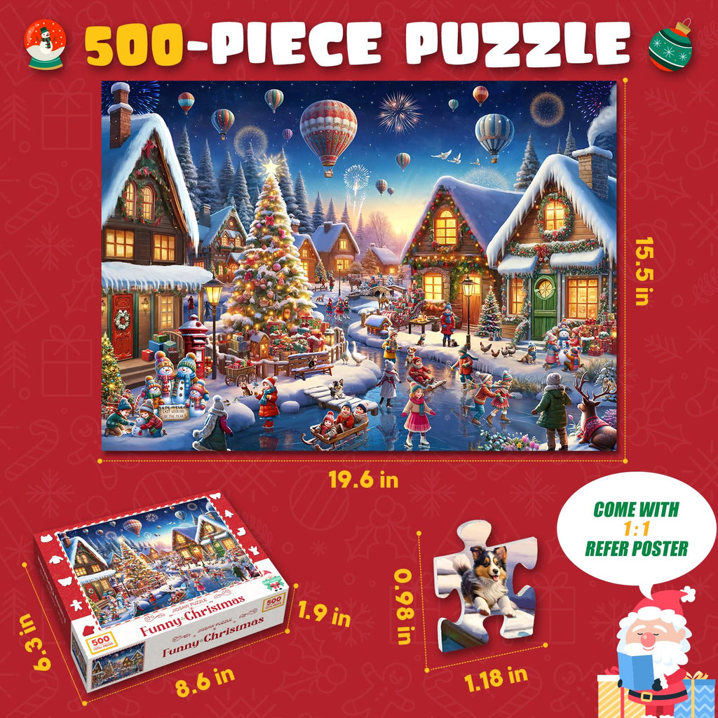 Qifeyla 500-Piece Funny Christmas Jigsaw Puzzle
