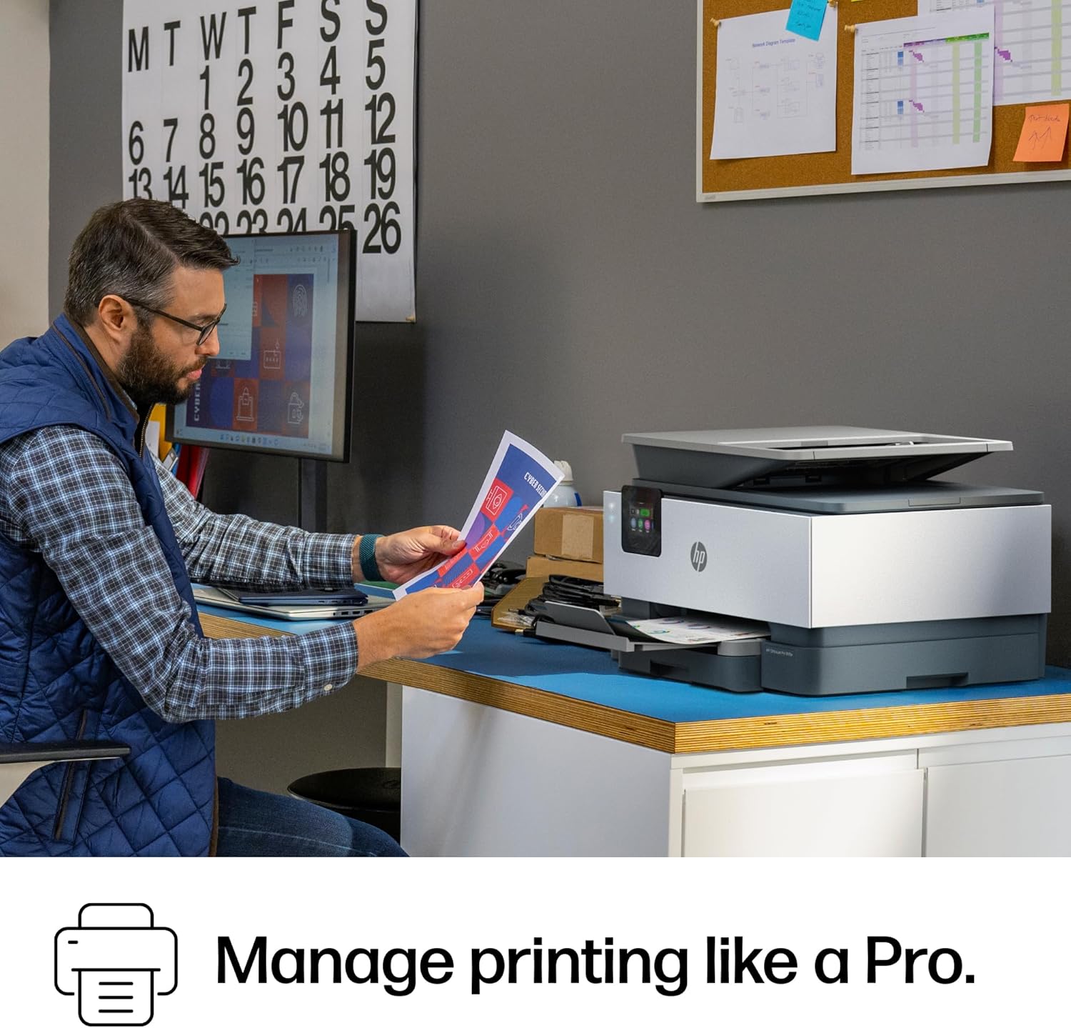 HP OfficeJet Pro 9125e Wireless All-in-One Color Inkjet Printer, Print, scan, copy, fax, ADF, Duplex printing best-for-office, 3 month Instant Ink trial included, AI-enabled (403X0A)