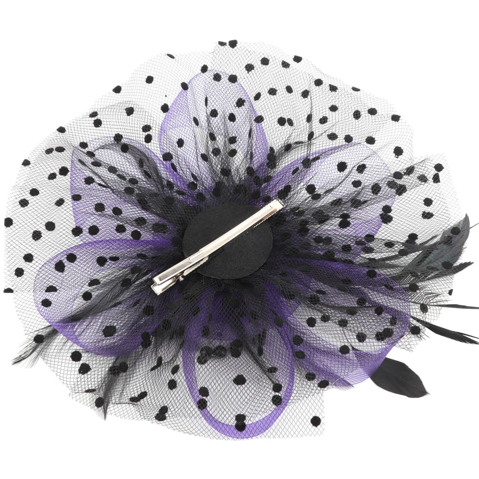 DRESHOW Fascinators Hat Flower Mesh Ribbons Feathers on a Headband and a Clip Tea Party Headwear for Girls and Women