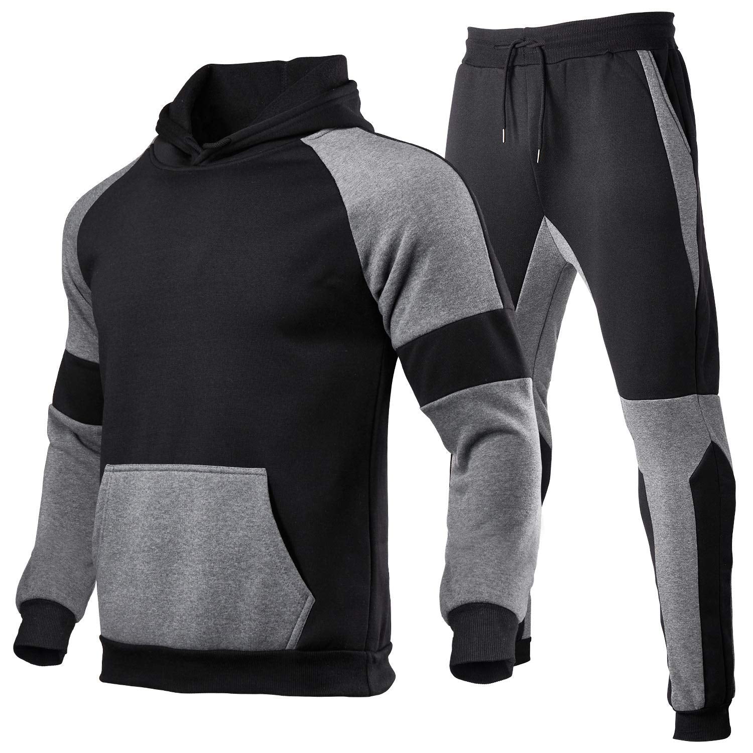HHGKED Men's Track Suits 2 Piece Set Active Jogging Suits Long Sleeve Sweatsuits Casual Outfits