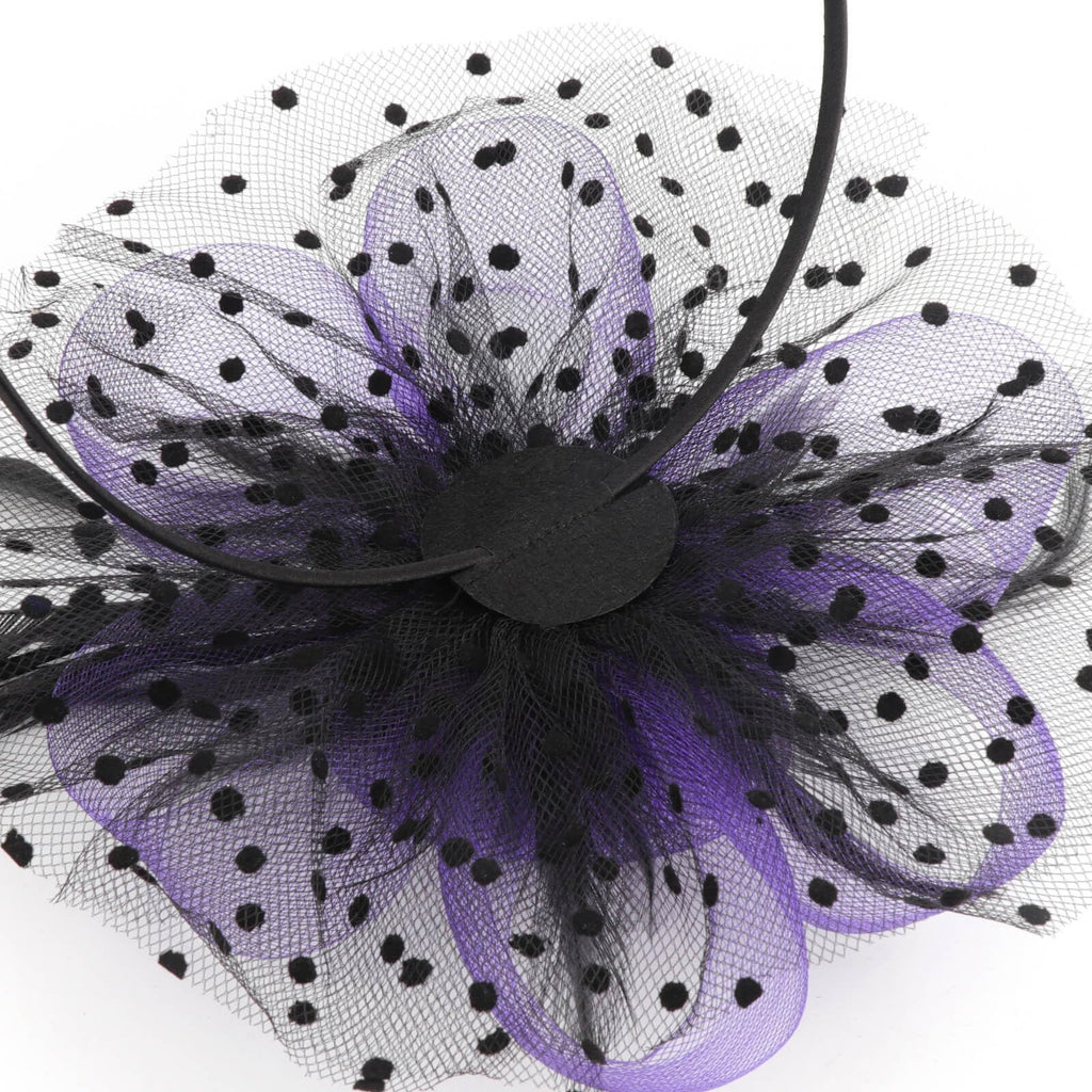 DRESHOW Fascinators Hat Flower Mesh Ribbons Feathers on a Headband and a Clip Tea Party Headwear for Girls and Women