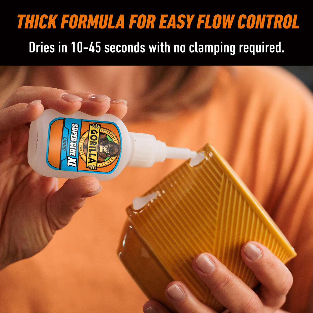 Gorilla Super Glue Gel XL, Clear 25g (Pack of 1) - Fast‑Setting, No‑Drip Control for Precise All‑Purpose Repairs