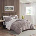 Full/Queen Plush to Sherpa Down Alternative Comforter Set