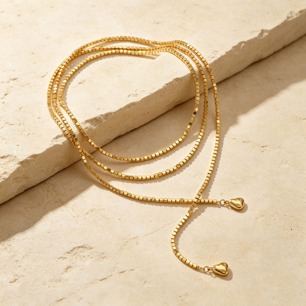Women European American Long Clavicle Necklace, Unique Geometric Braided Design With Teardrop Pendant, Versatile Fashion Neck Jewelry