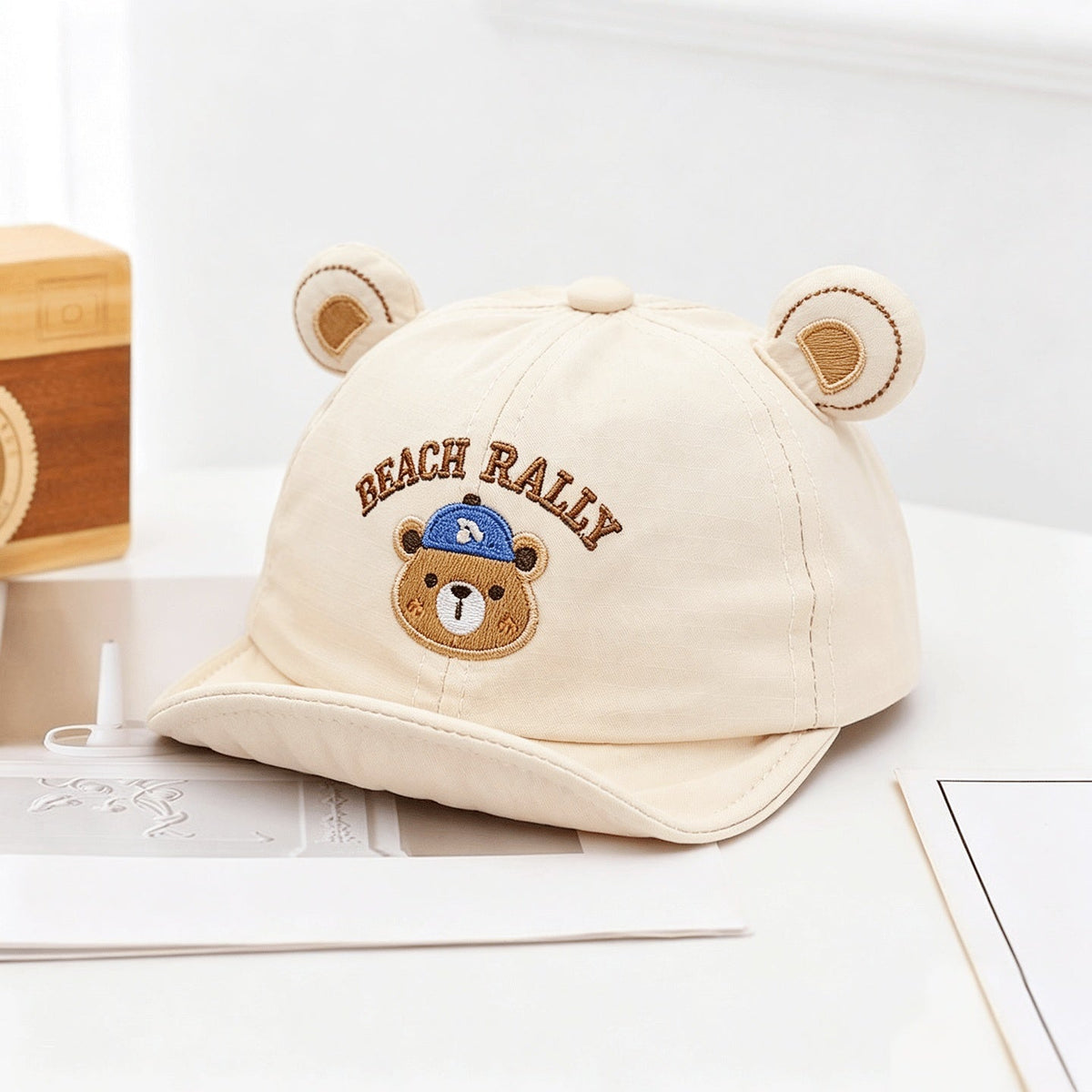 Summer Boys' And Girls' Soft Brimmed Embroidered Letter Baseball Cap With Cute And Playful Design, Suitable For Babies' Daily Outings