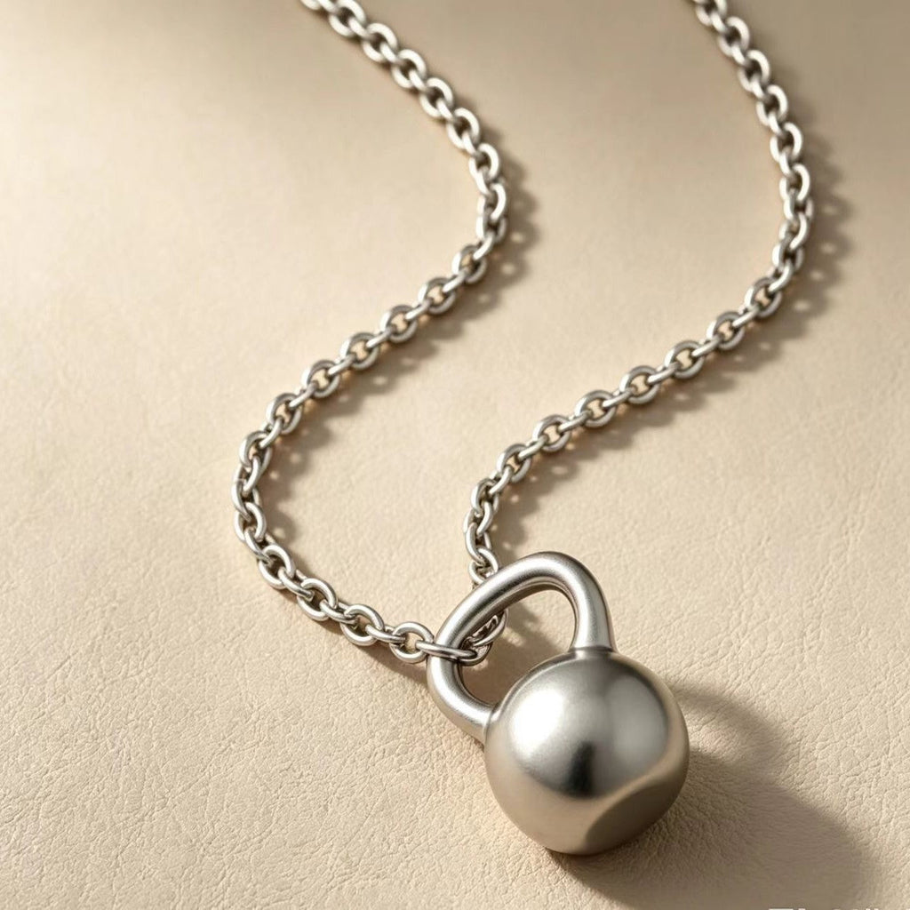 Casual Solid Mini Round Lock Necklace