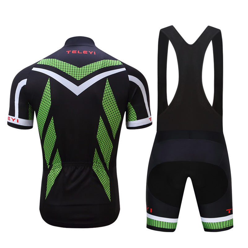 TELEYI black and green short-sleeved jersey