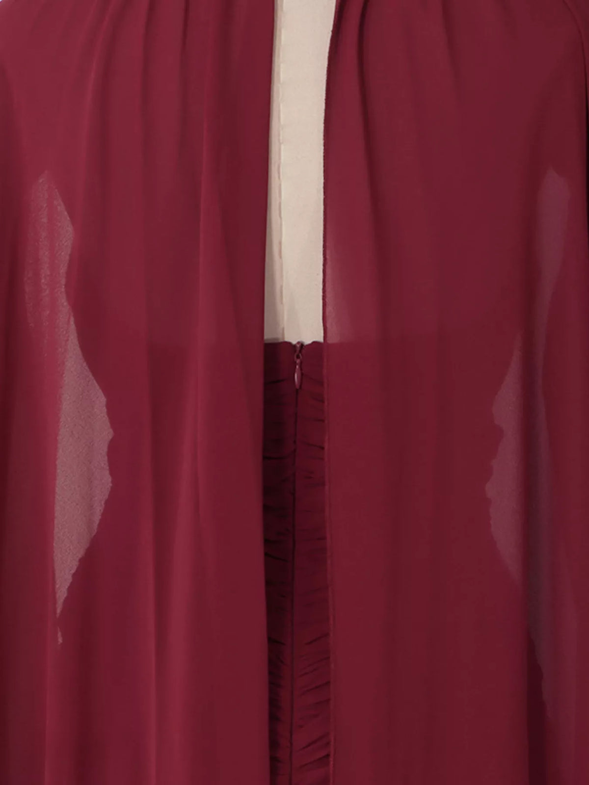 Ruched Halter Neck Cape Maxi Dress