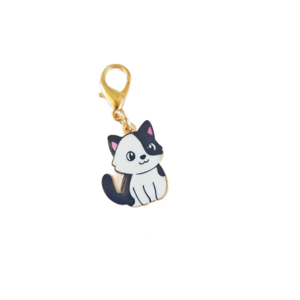 Cartoon Cat Alloy Keychain Pendant Cute Animal Bag Accessory With Lobster Clasp