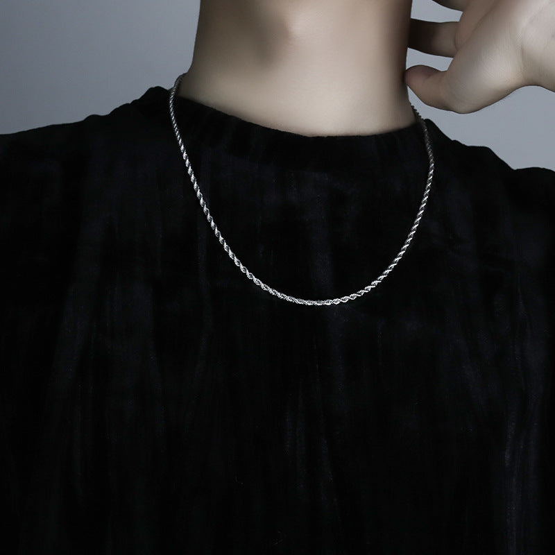Colorfast Trendy Unisex Titanium Steel Necklace For Men