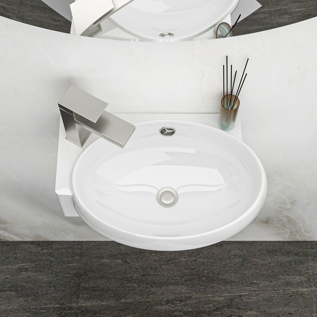 16.5x11 Inch Wall-Mounted Bathroom Sink