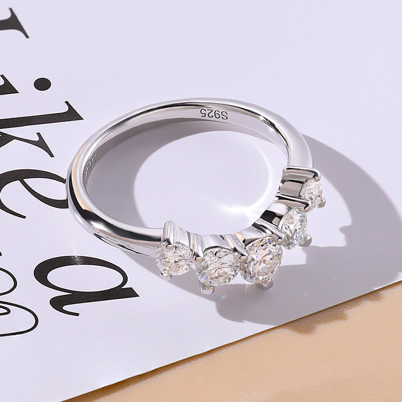925 Sterling Silver Moissanite Ring For Women