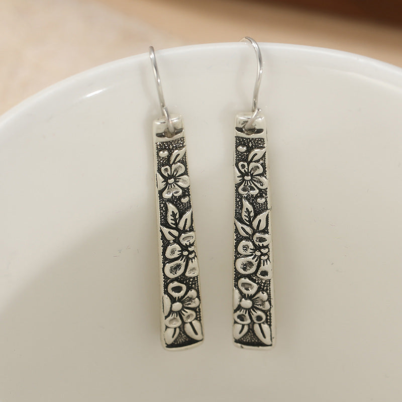 Copper Venetian Garden Floral Bar Earrings