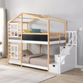Twin Over Twin Bunk Bed House Bed With Roof Windows