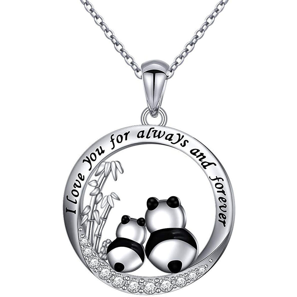 Alloy-painted Oil Painting National Treasure Panda Necklace For Women