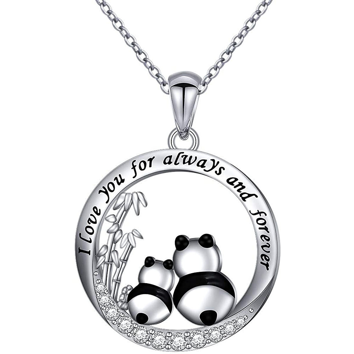 Alloy-painted Oil Painting National Treasure Panda Necklace For Women