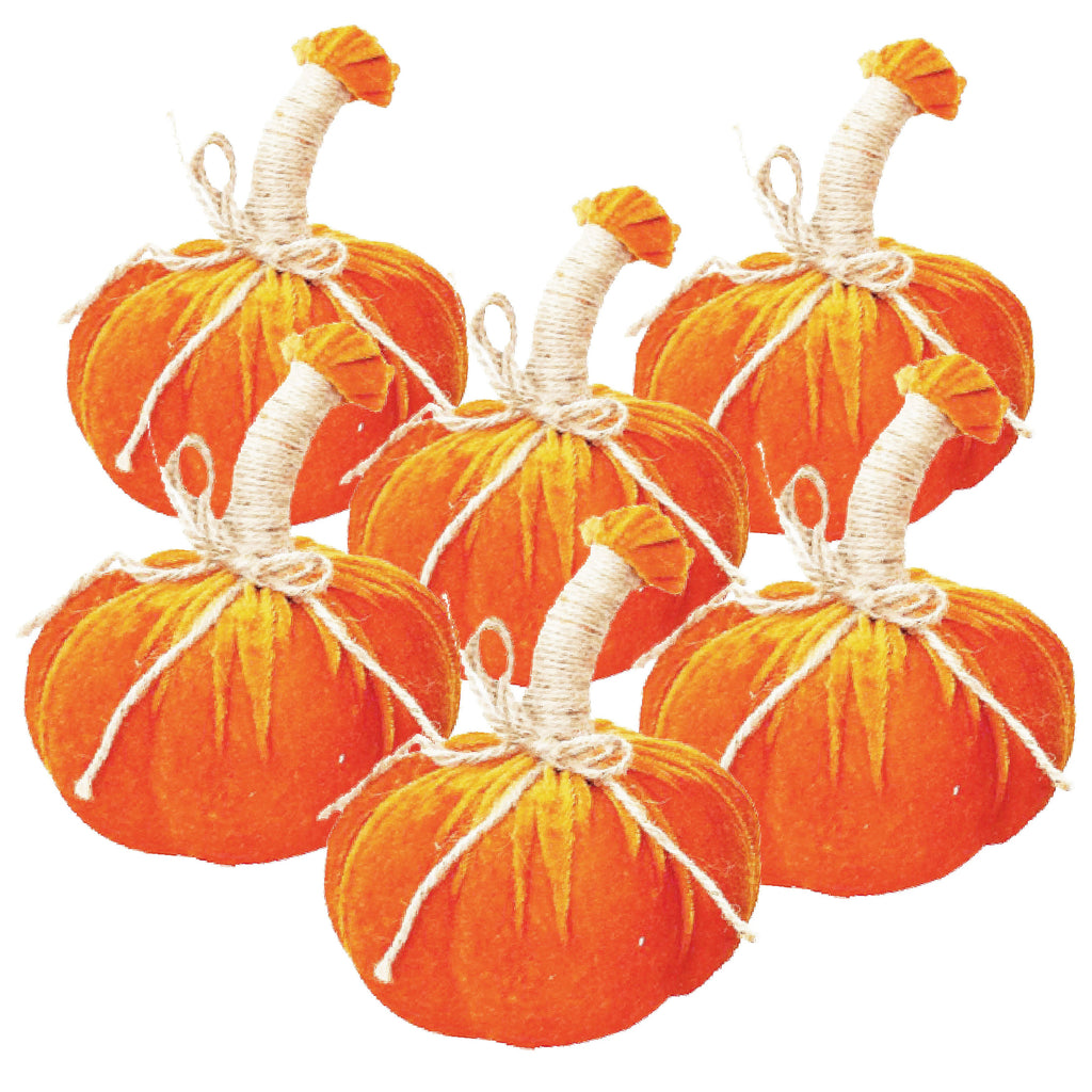 5x7" Md Pumpkin Ornament Set of 6