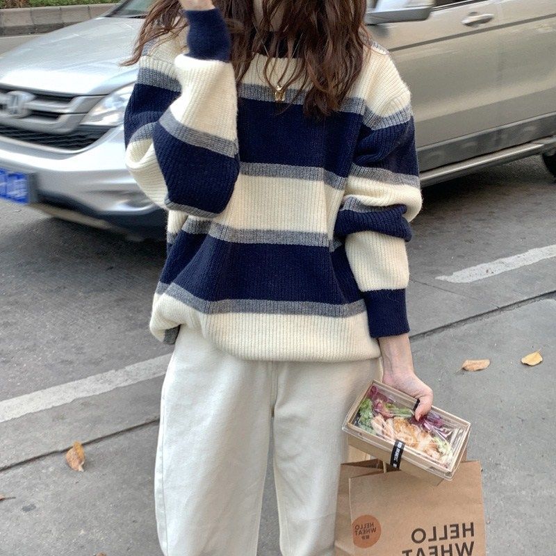 Lazy Wind Retro Outerwear Knitwear Thick