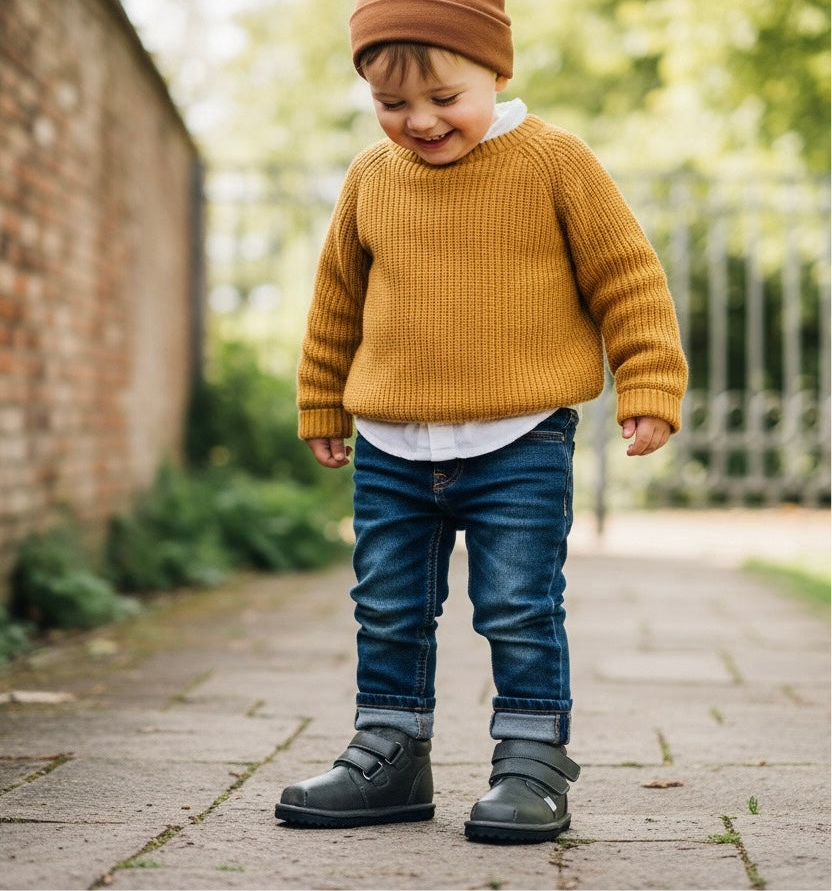 Barefoot Toddler Sneakers | Flexible Wide Toe Box Kids Shoes | Forest Green